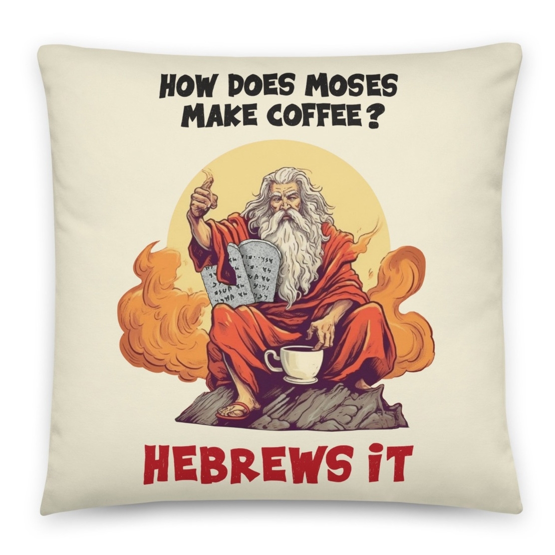 Moses with Coffee Decorative Pillow main product photo