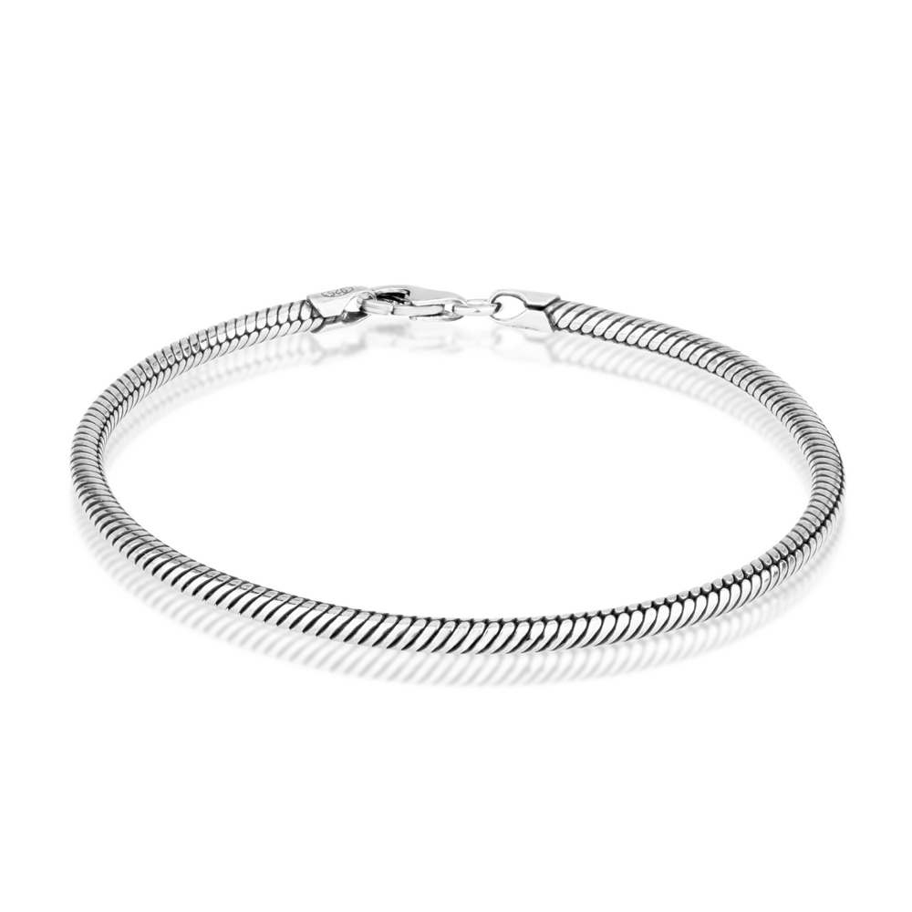 Sterling Silver Charm Bracelet - Snake Chain with Standard Clasp main product photo