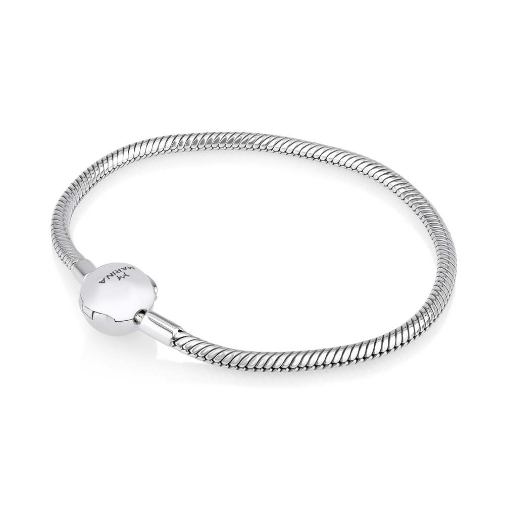 Sterling Silver Charm Bracelet - Snake Chain with Ball Clasp main product photo