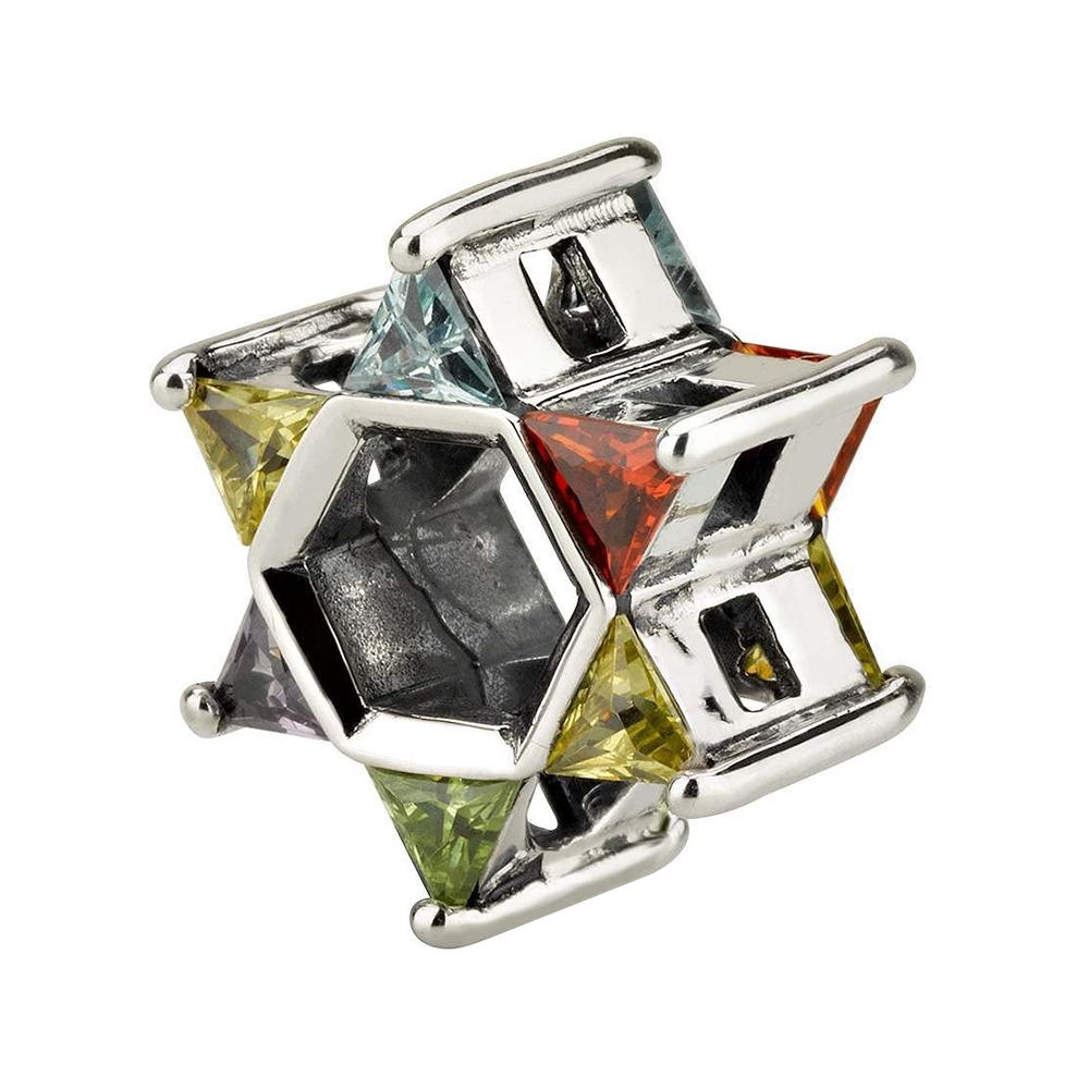 Marina Jewelry Star of David Bead Charm with Multicolored Stones main product photo