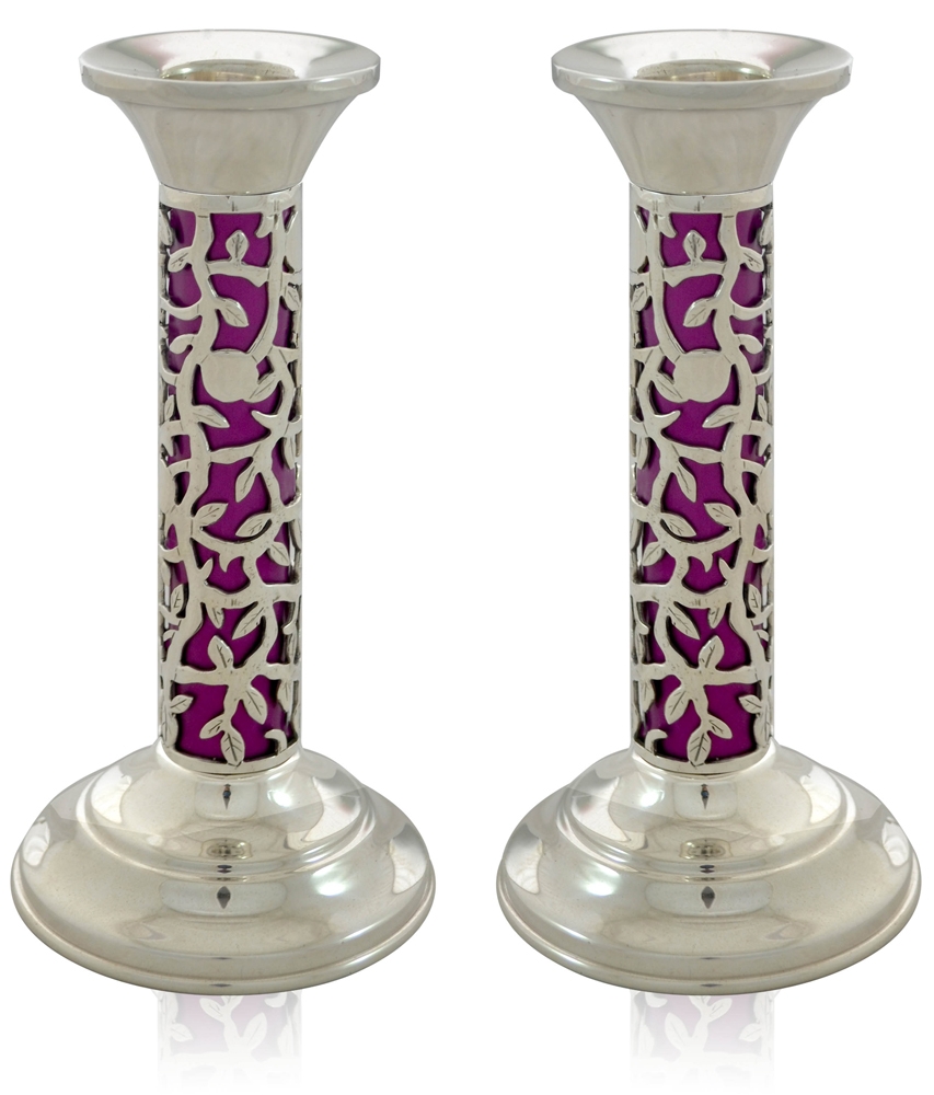 Nadav Art Sterling Silver and Aluminum Short Tova Candlesticks (Choice of Color) main product photo