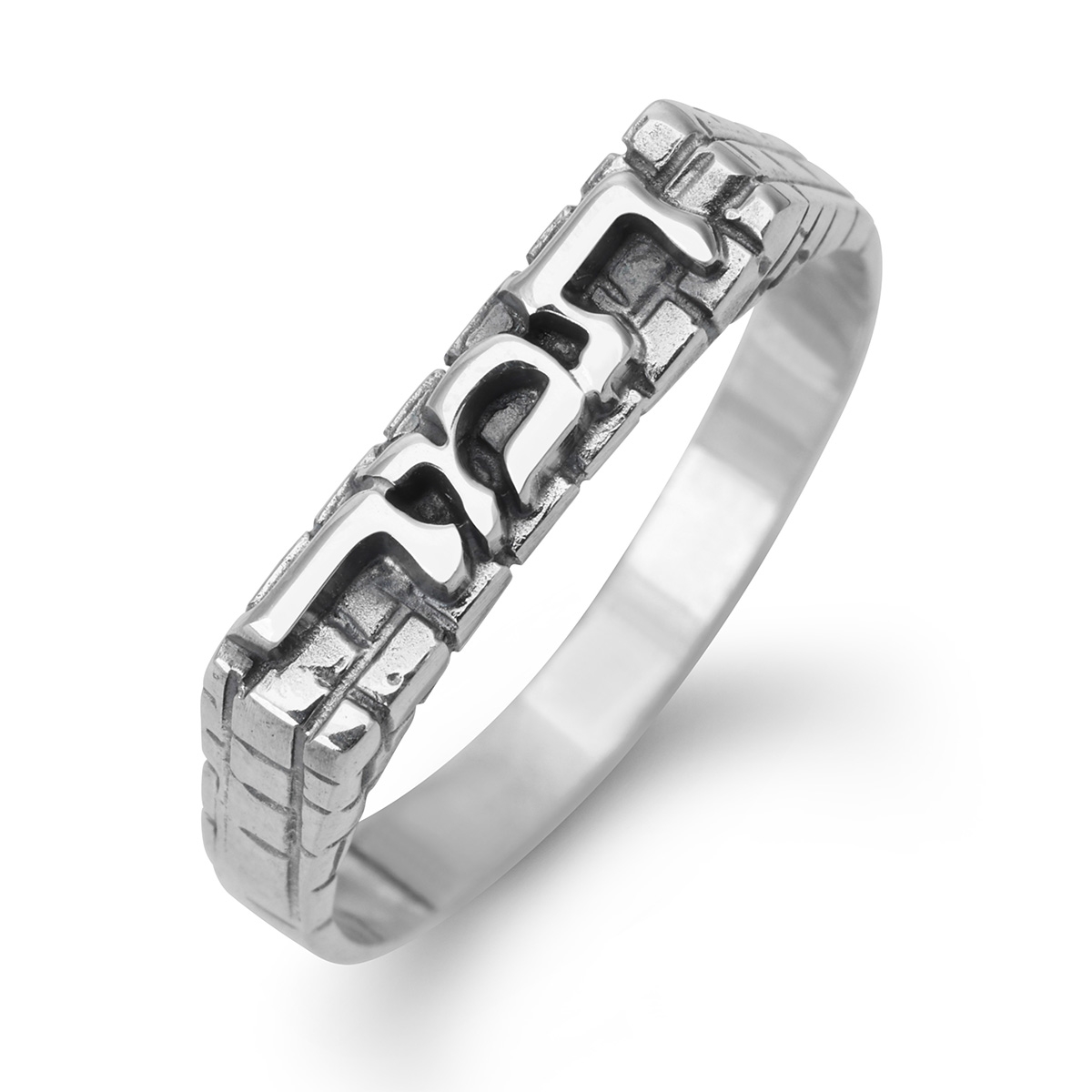 Women's Thin Sterling Silver Western Wall Name Ring main product photo