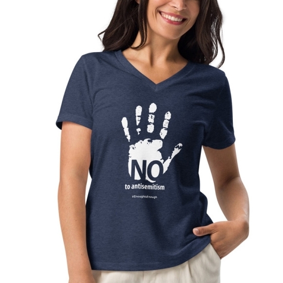 No to Antisemitism Women’s V-Neck T-Shirt main product photo