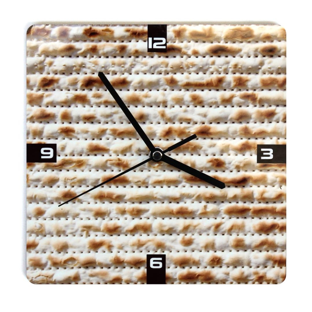 Ofek Wertman Illustrated Matzah Wooden Clock main product photo