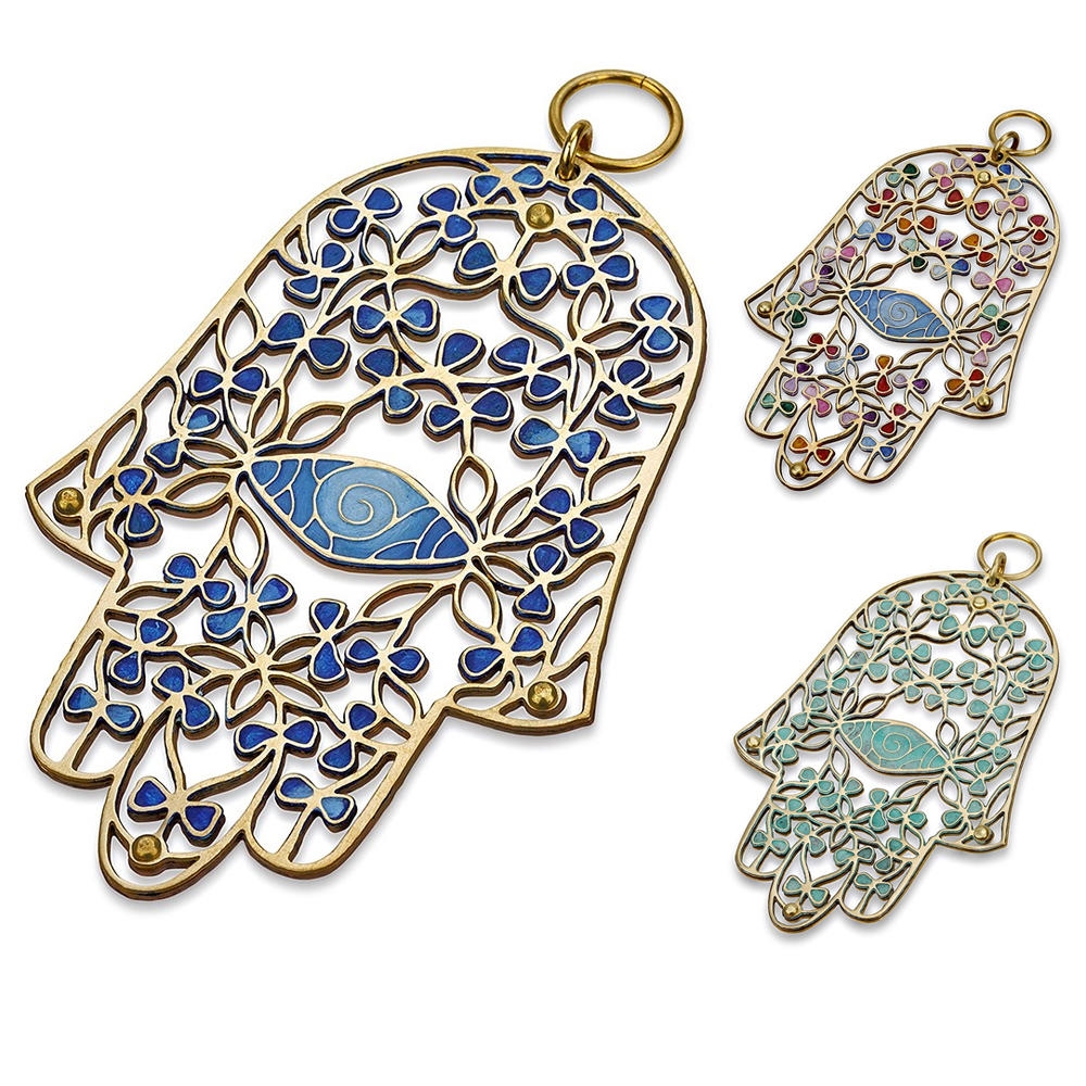 Orit Grader Brass Spiral Eye Hamsa (Color Option) main product photo