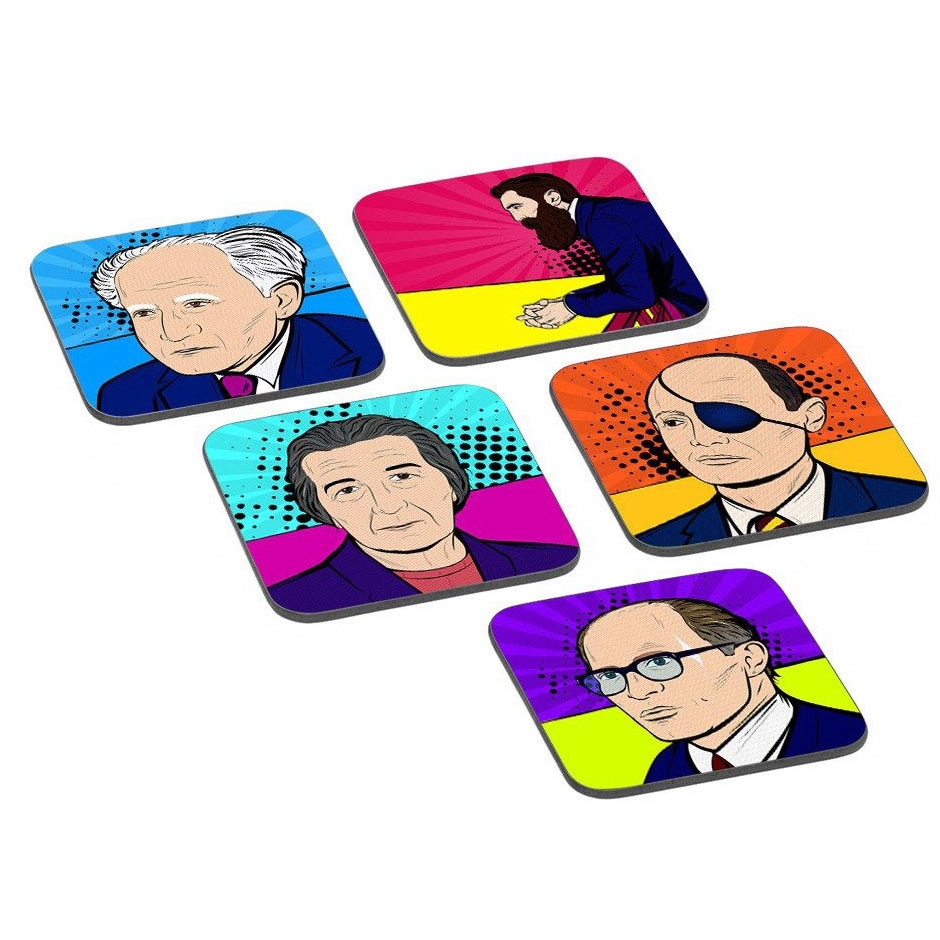 Ofek Wertman Pop Art Historical Figures Set of 5 Coasters  main product photo