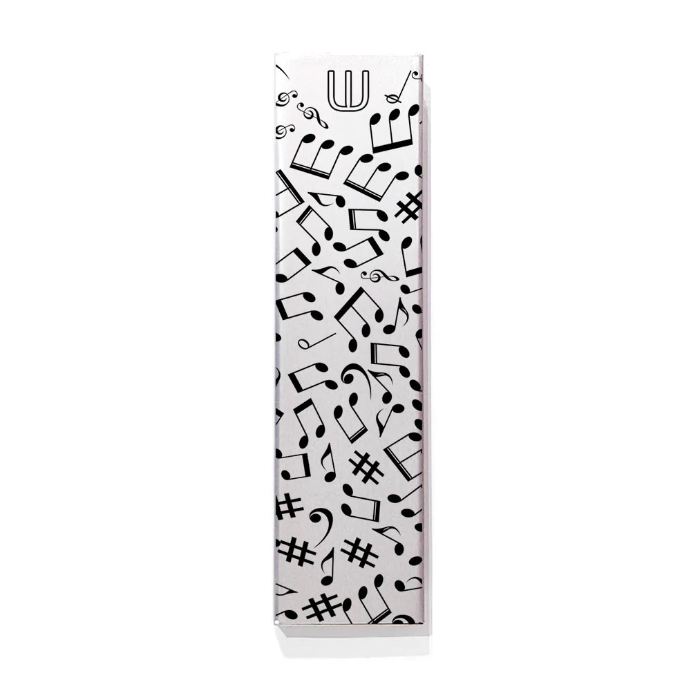 Ofek Wertman Handmade Music Notes Aluminum Mezuzah Case main product photo