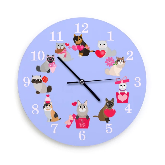 Ofek Wertman Cat Lover Wooden Clock  main product photo