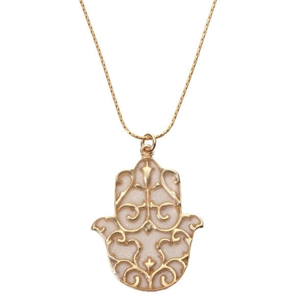 Adina Plastelina Gold Plated Hamsa Necklace (Large) main product photo