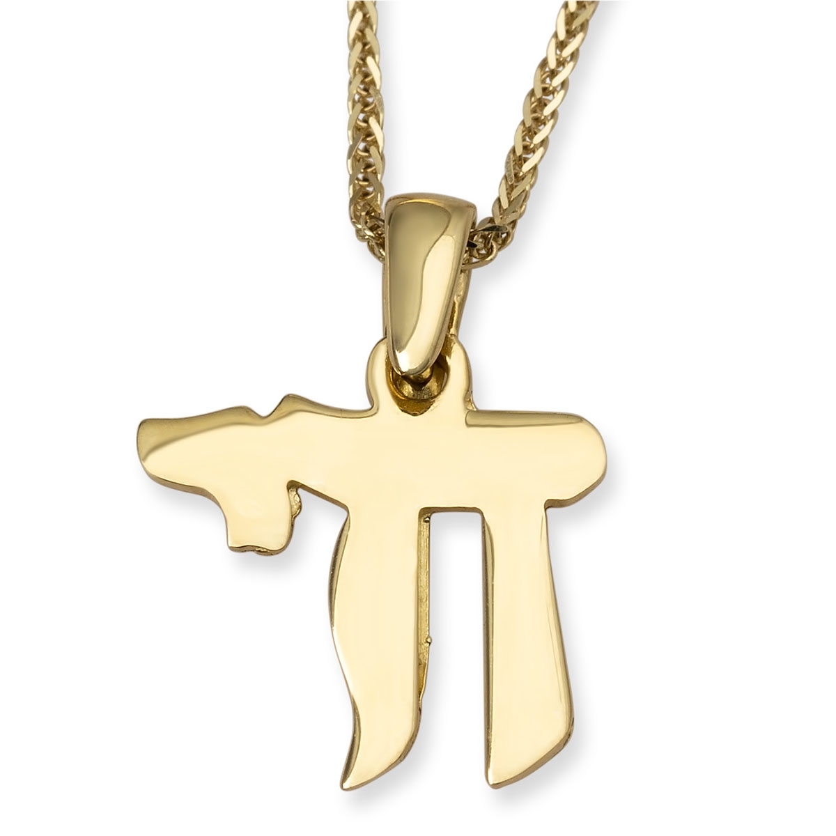 Chic Polished 14K Yellow Gold Chai Pendant Necklace main product photo