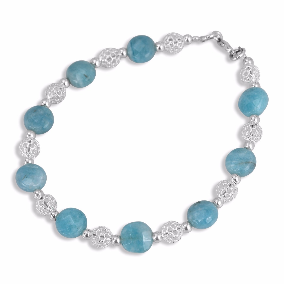 Rafael Jewelry Blue Topaz Gemstones and 925 Sterling Silver Bracelet main product photo