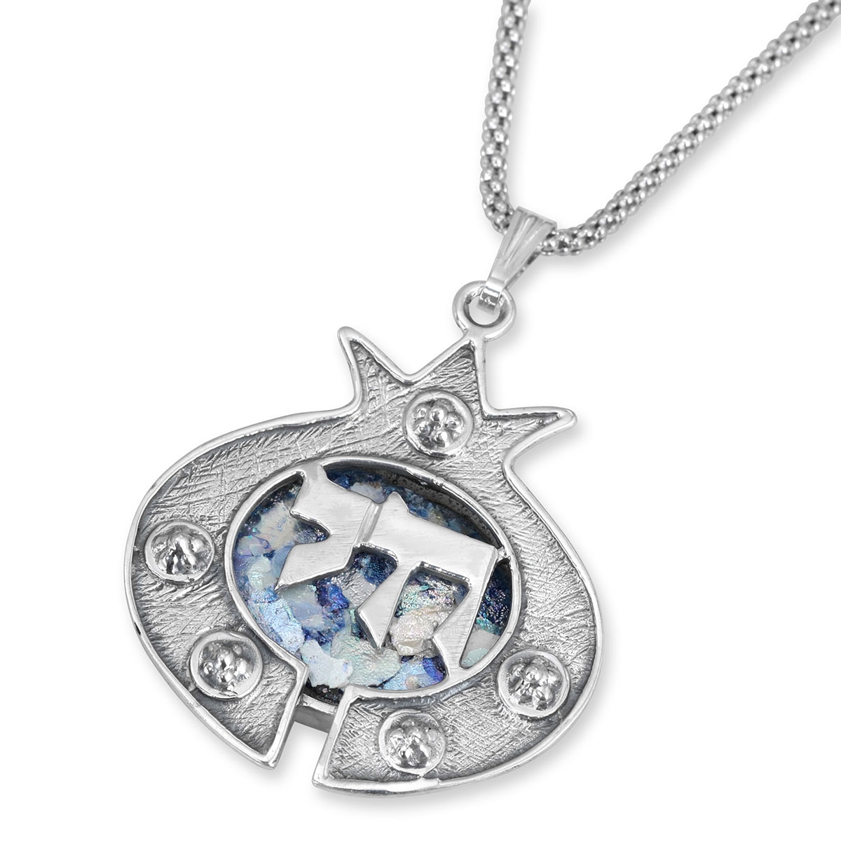 Rafael Jewelry Fabulous Roman Glass and Silver Pomegranate Necklace - Chai main product photo