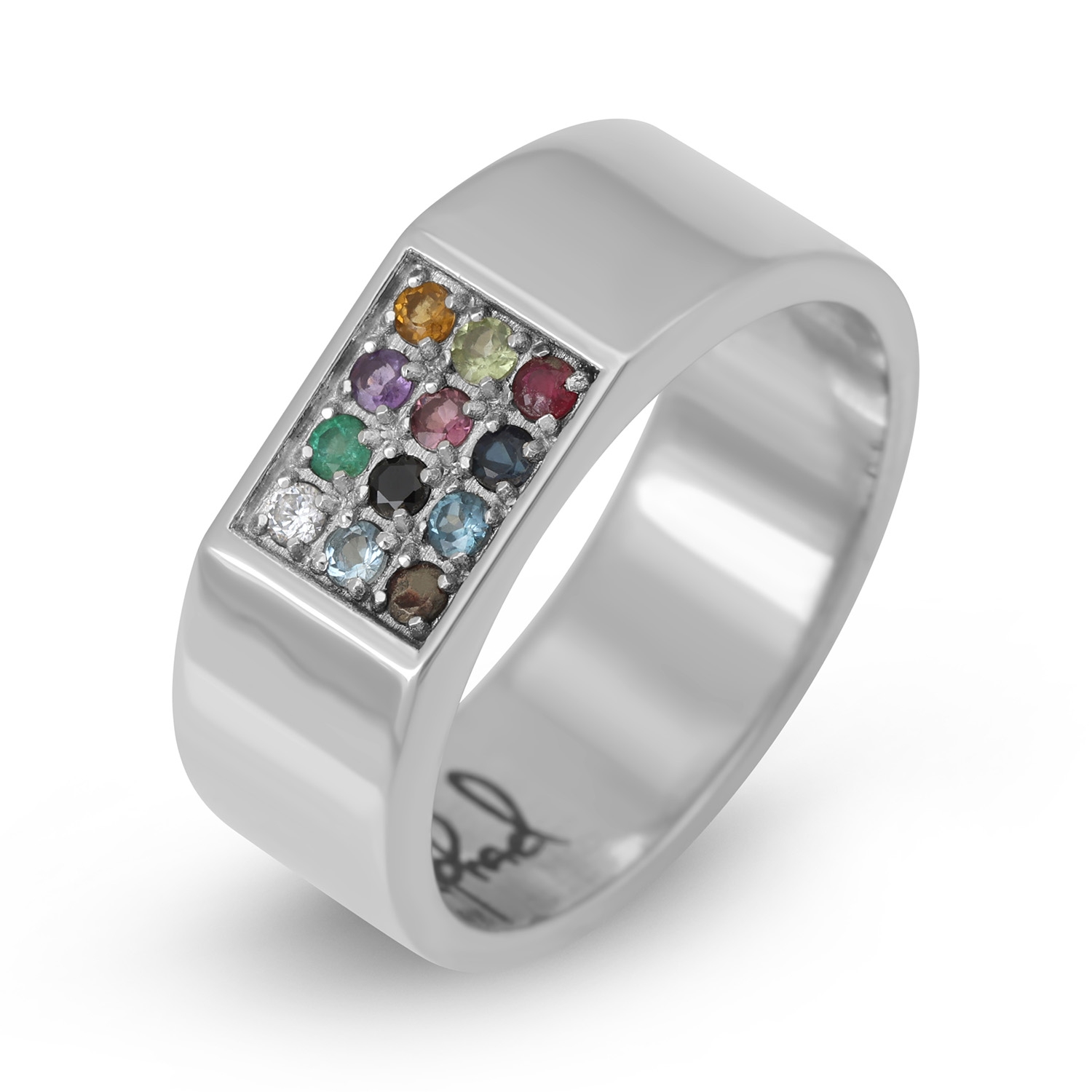 Sterling Silver Rectangular Hoshen Ring - Unisex main product photo