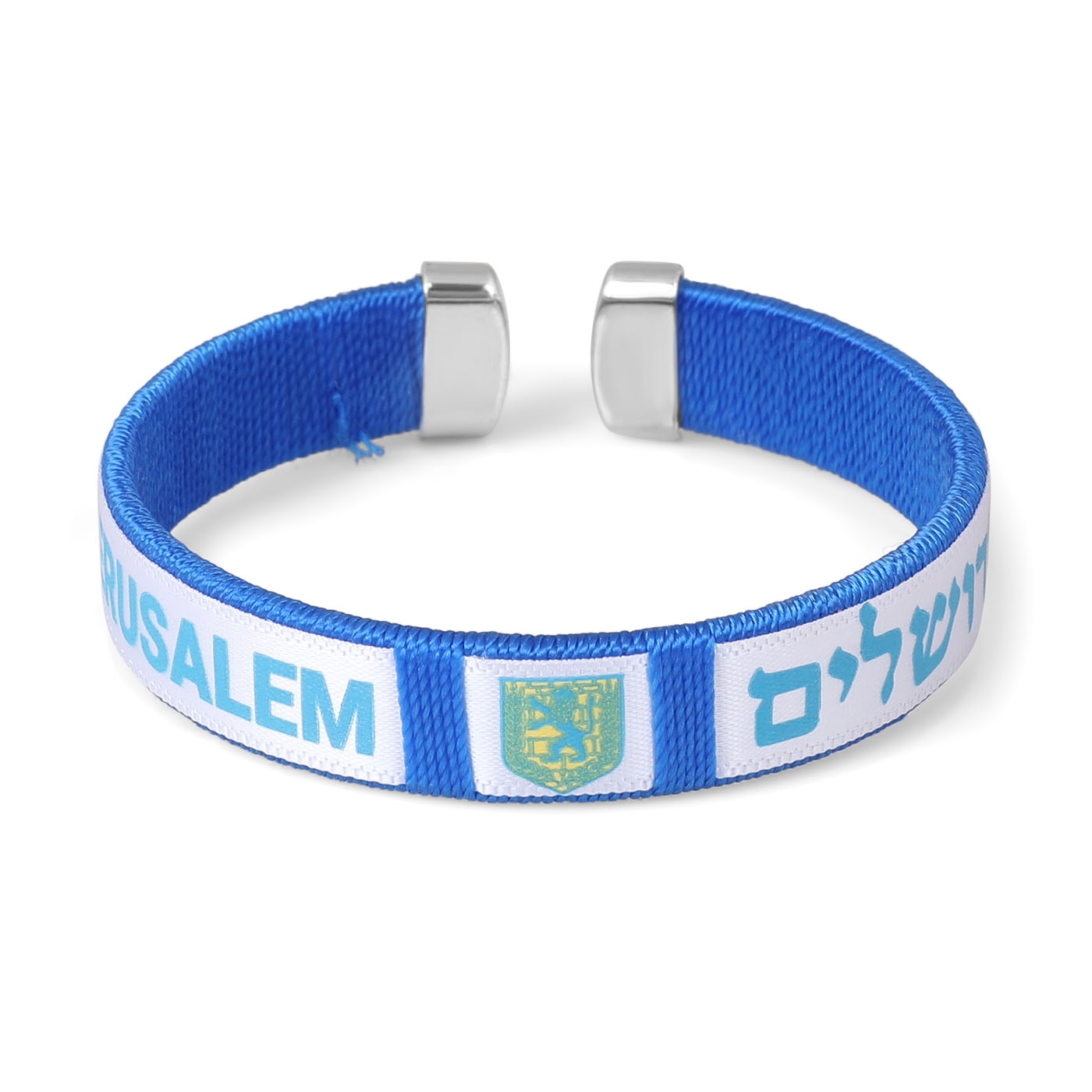 Blue Jerusalem Emblem Bracelet with Israeli Flag main product photo