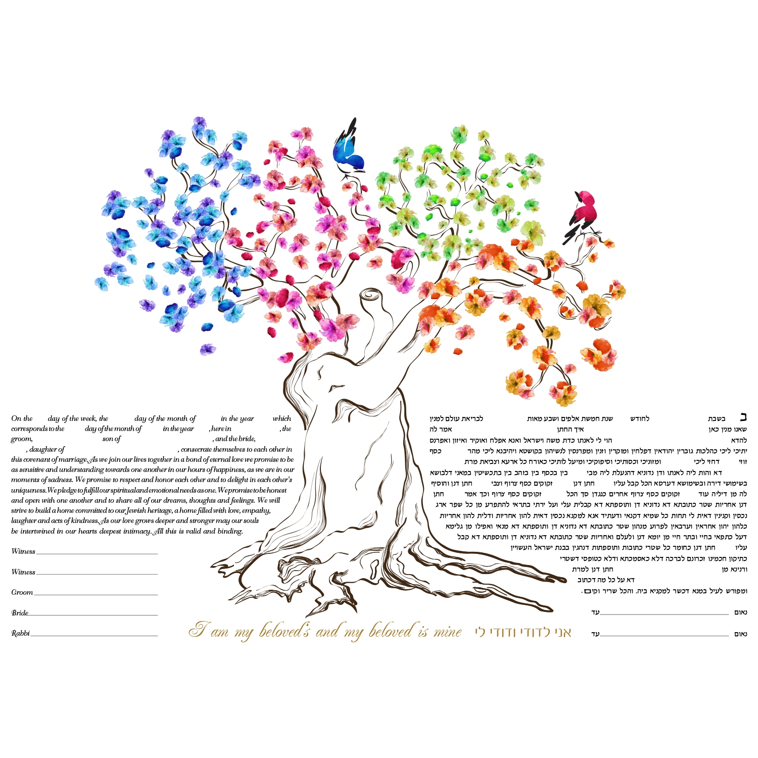 Ruth Rudin Four Seasons Personalized Ketubah main product photo