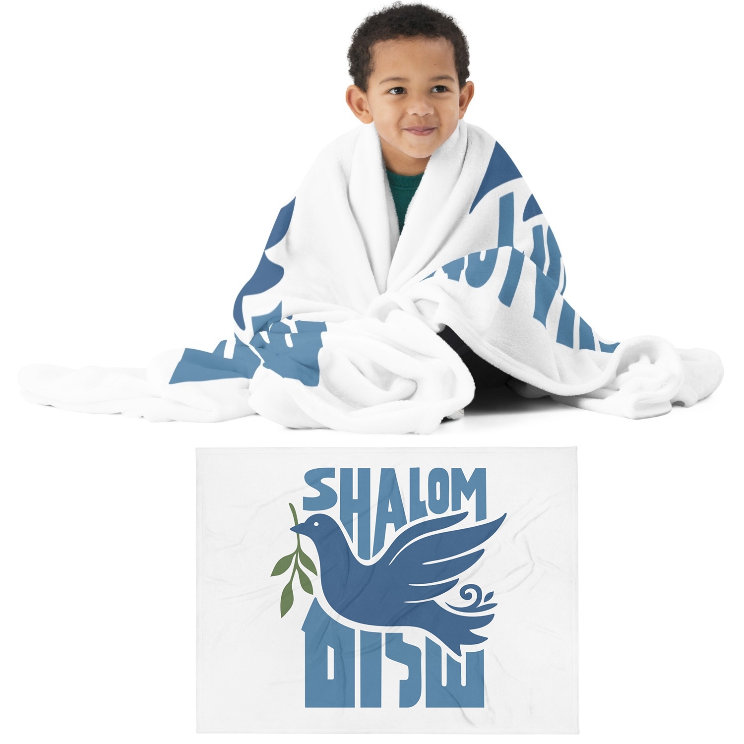 Shalom with Dove Throw Blanket main product photo