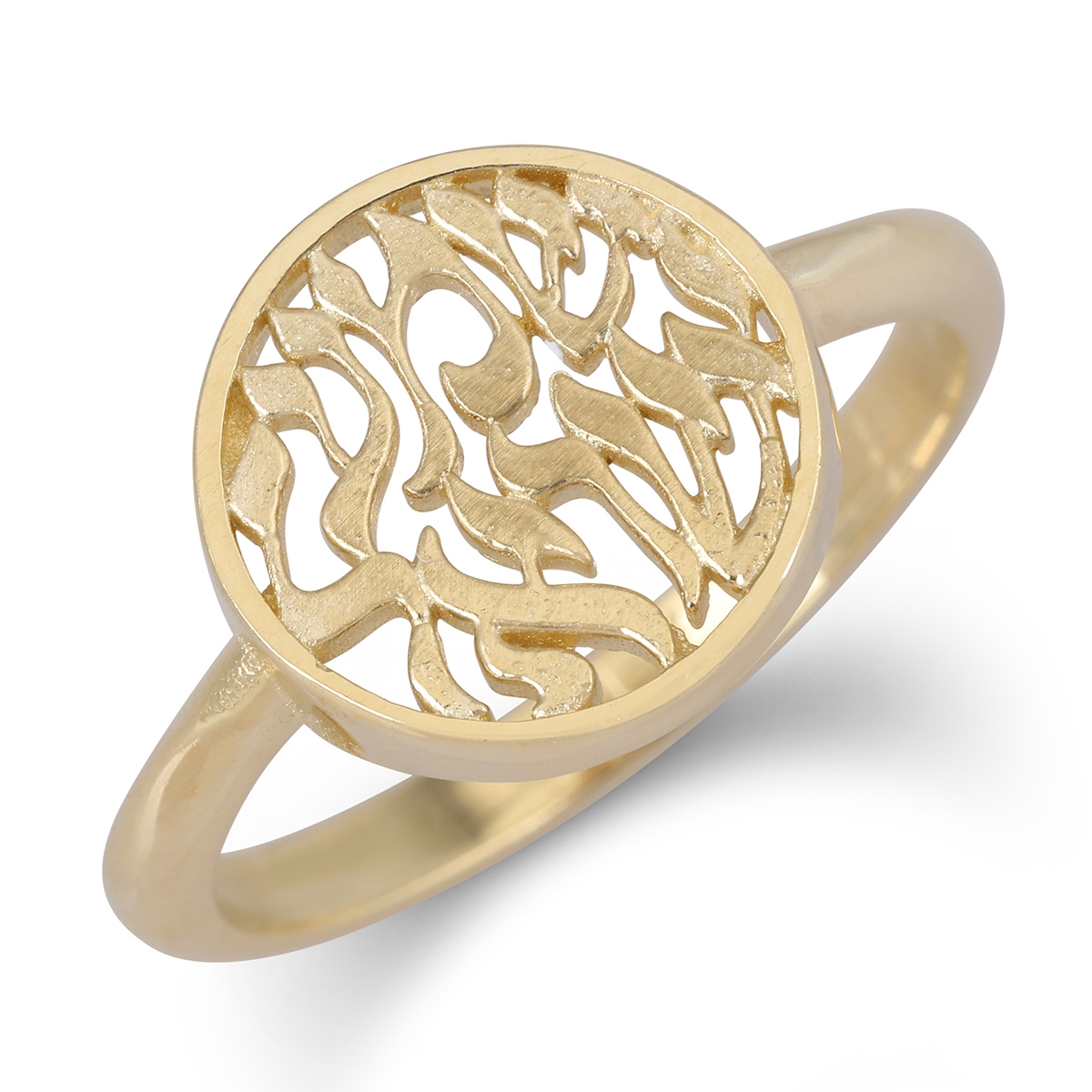 Elegant 14K Gold Shema Yisrael Ring for Women main product photo