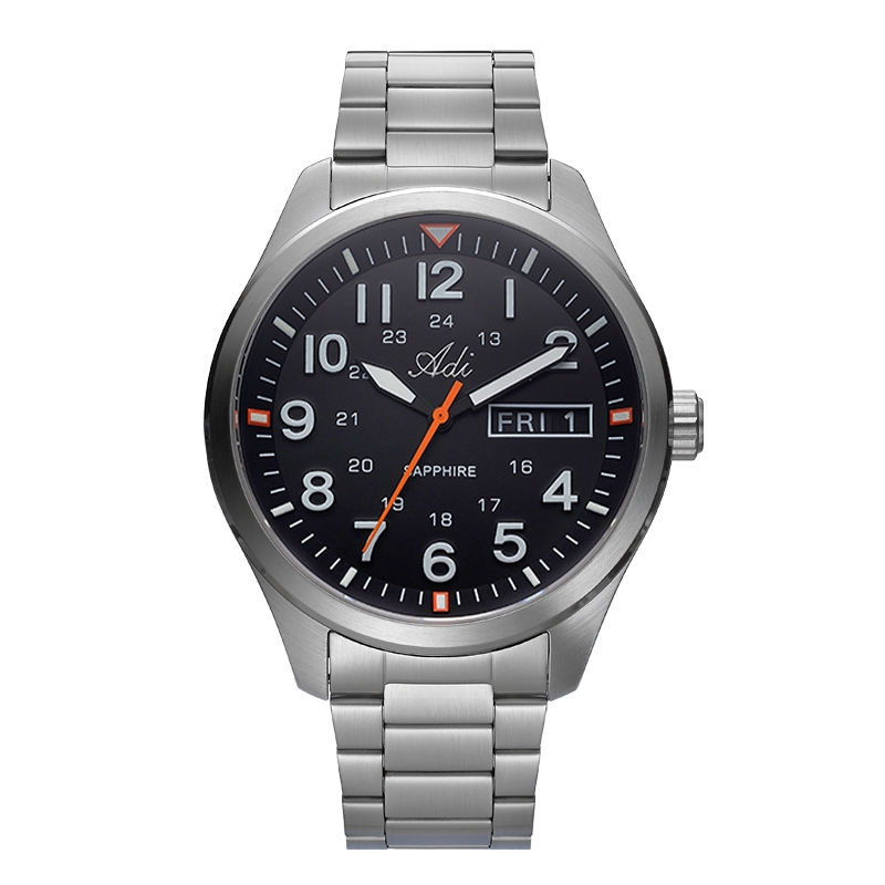 Men's Stainless Steel Watch with Day and Date main product photo