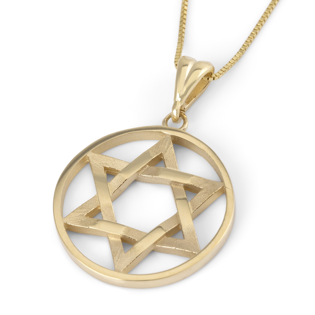 Chic Interlocking Star of David 14K Gold Pendant Necklace main product photo