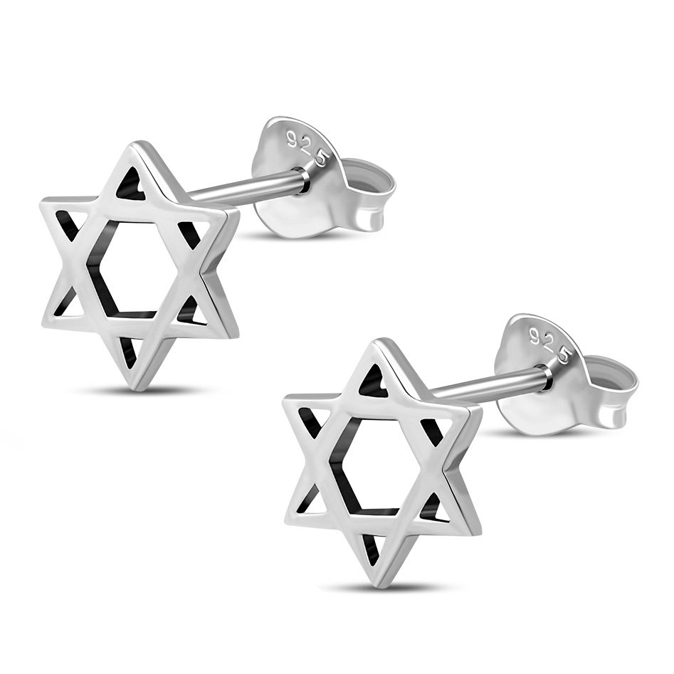 Sterling Silver Star of David Stud Earrings  main product photo