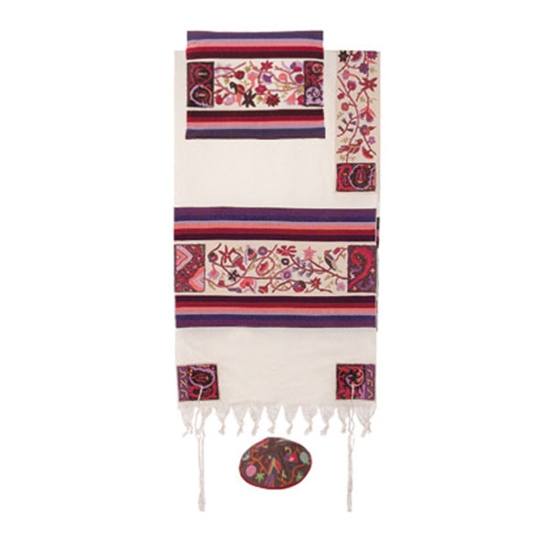 Yair Emanuel Embroidered Cotton Women's Tallit - The Matriarchs in Color main product photo