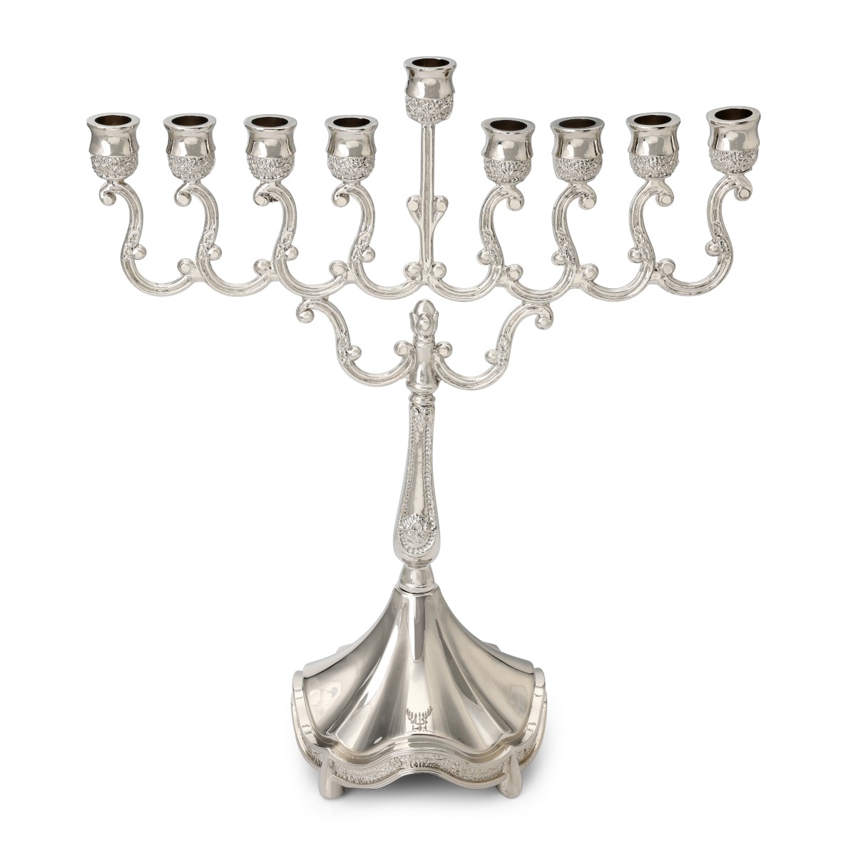 Elegant Nickel Hanukkah Menorah main product photo