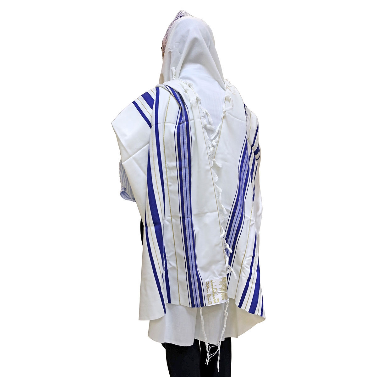 Talitnia Traditional Blue with Gold Stripes Pure Wool Tallit (Prayer Shawl) main product photo