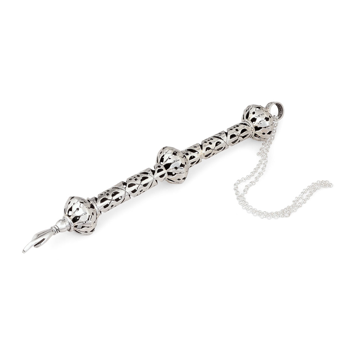 Traditional Yemenite Art Handcrafted Sterling Silver Torah Pointer With Majestic Design main product photo