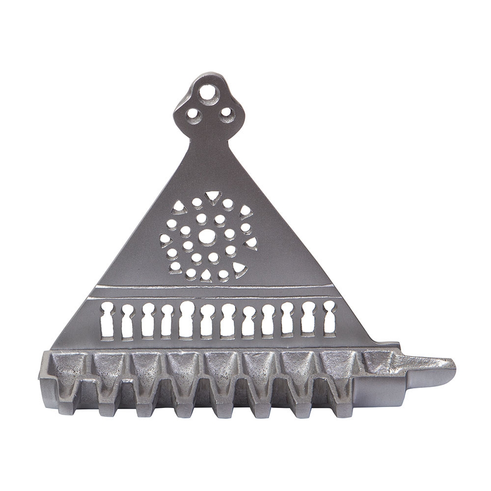 Triangular Hanukkah Menorah. Replica. South Europe 14th Century (Silver Color) main product photo
