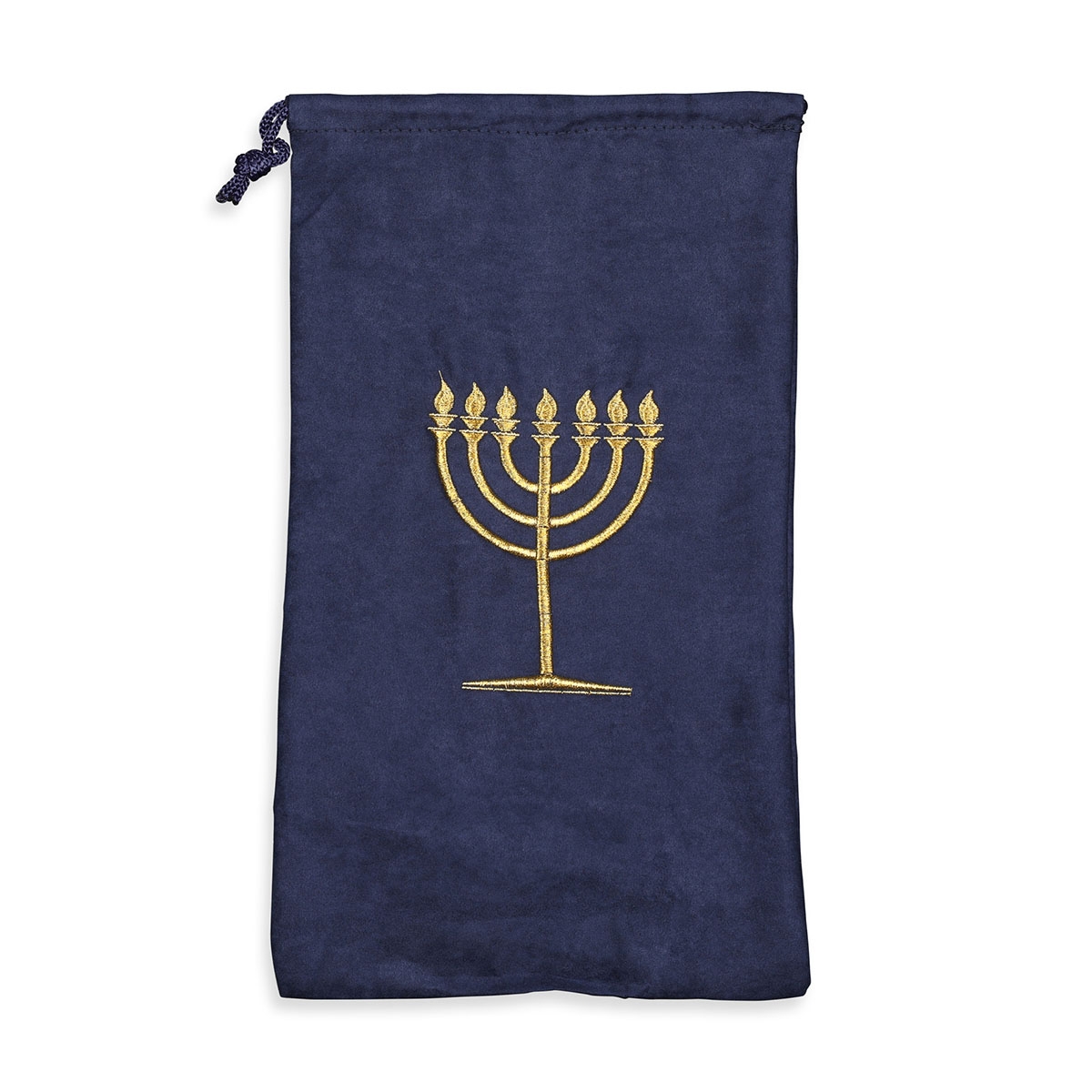Velvet Shofar Bag Embroidered With Menorah Design main product photo