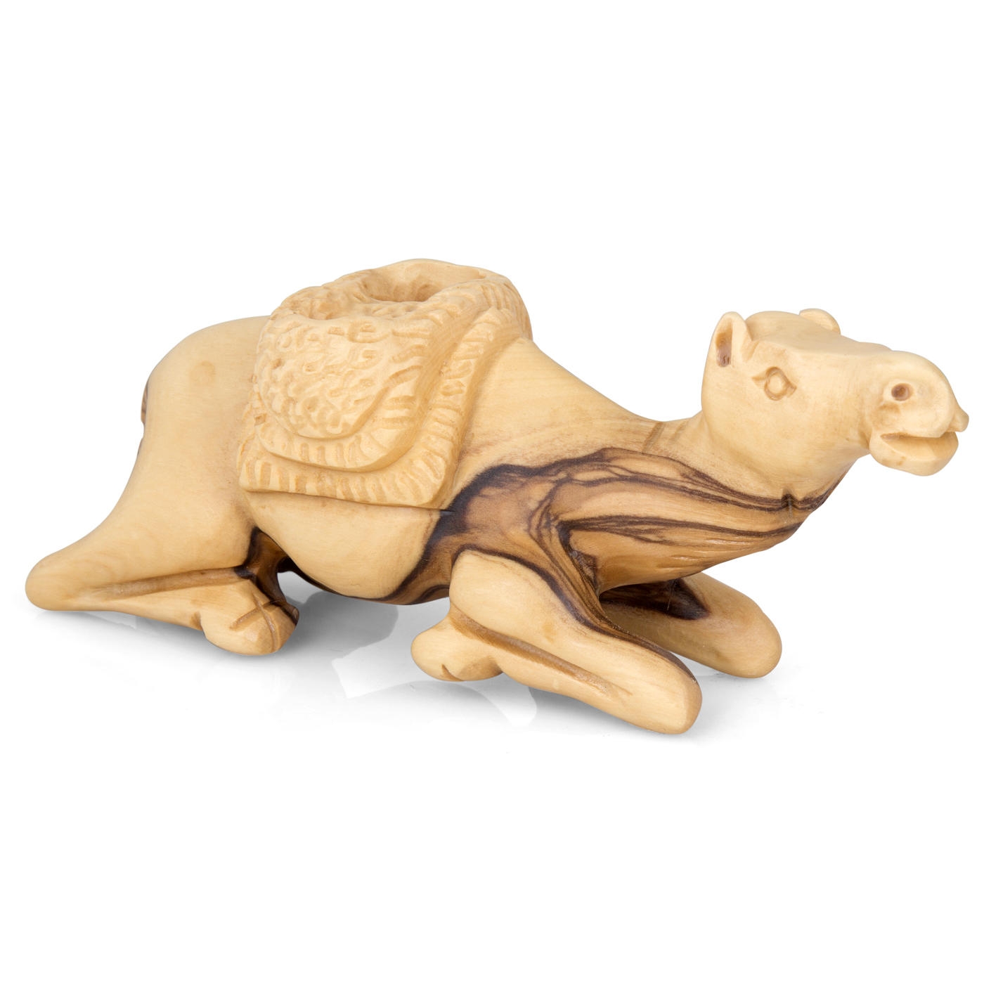 Olive Wood Sleeping Camel Figurine main product photo