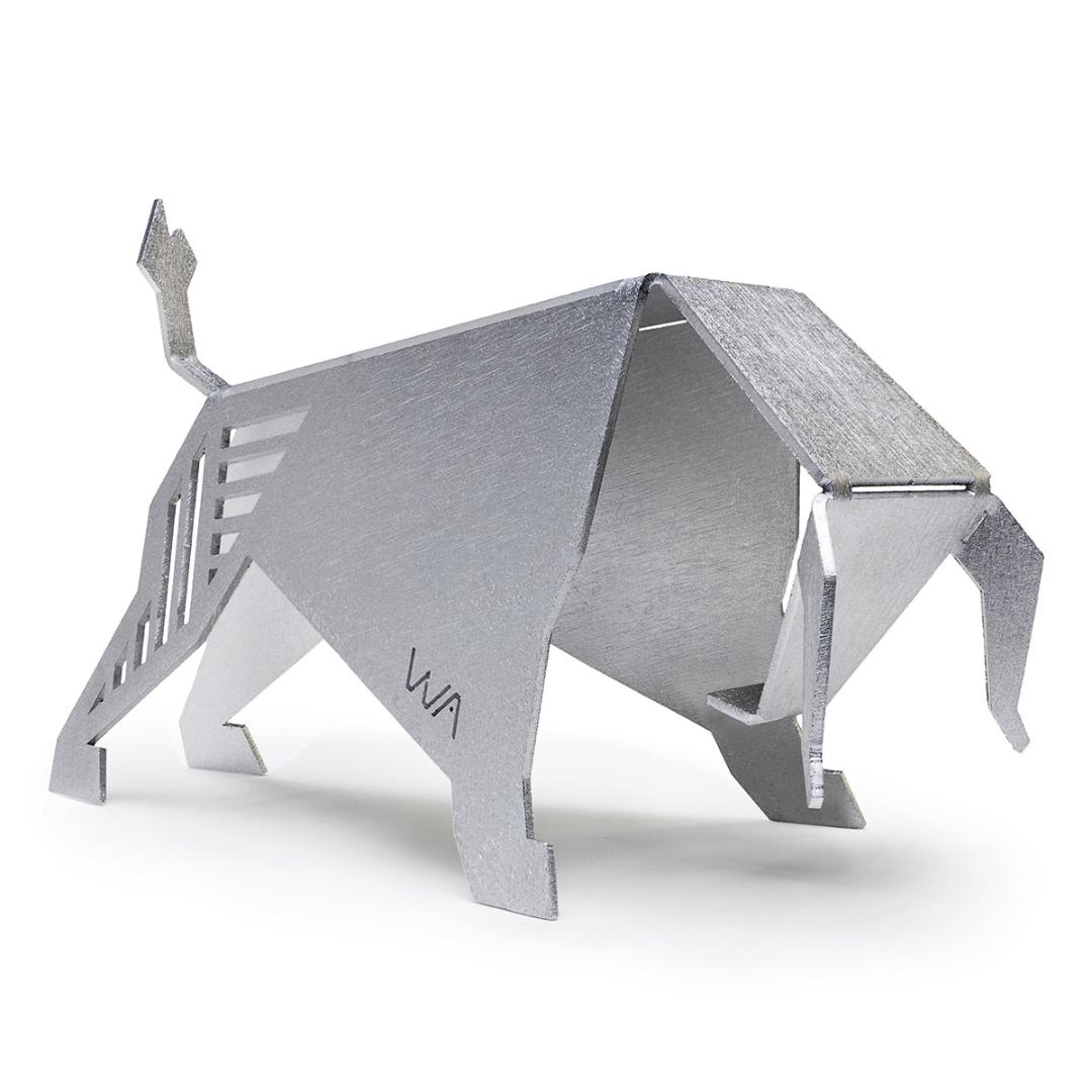 Wallaby Aluminum Origami Bull Sculpture main product photo