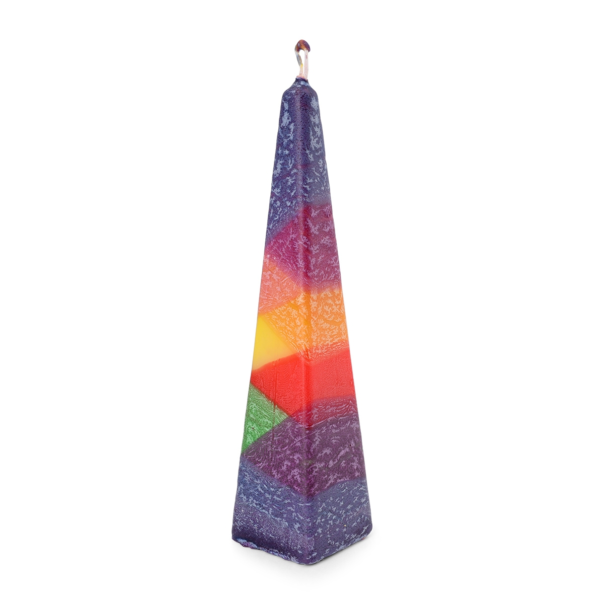Decorative Multicolored Pyramid Havdalah Candle (Choice of Colors) main product photo