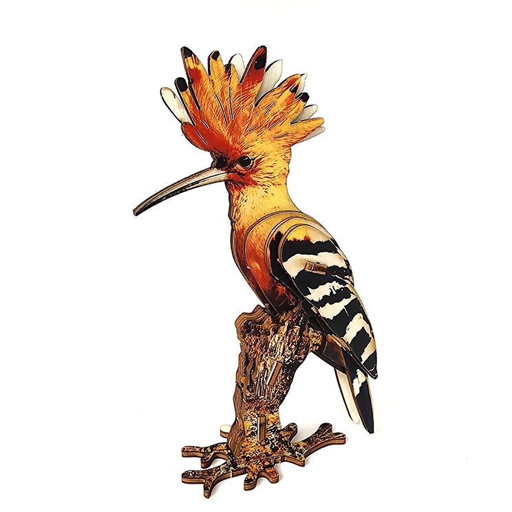 The Hoopoe - National Bird of Israel 3D Wooden Puzzle Kit main product photo