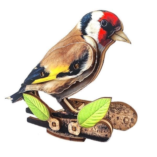 Interactive European Goldfinch Bird 3D Wooden Puzzle Kit main product photo