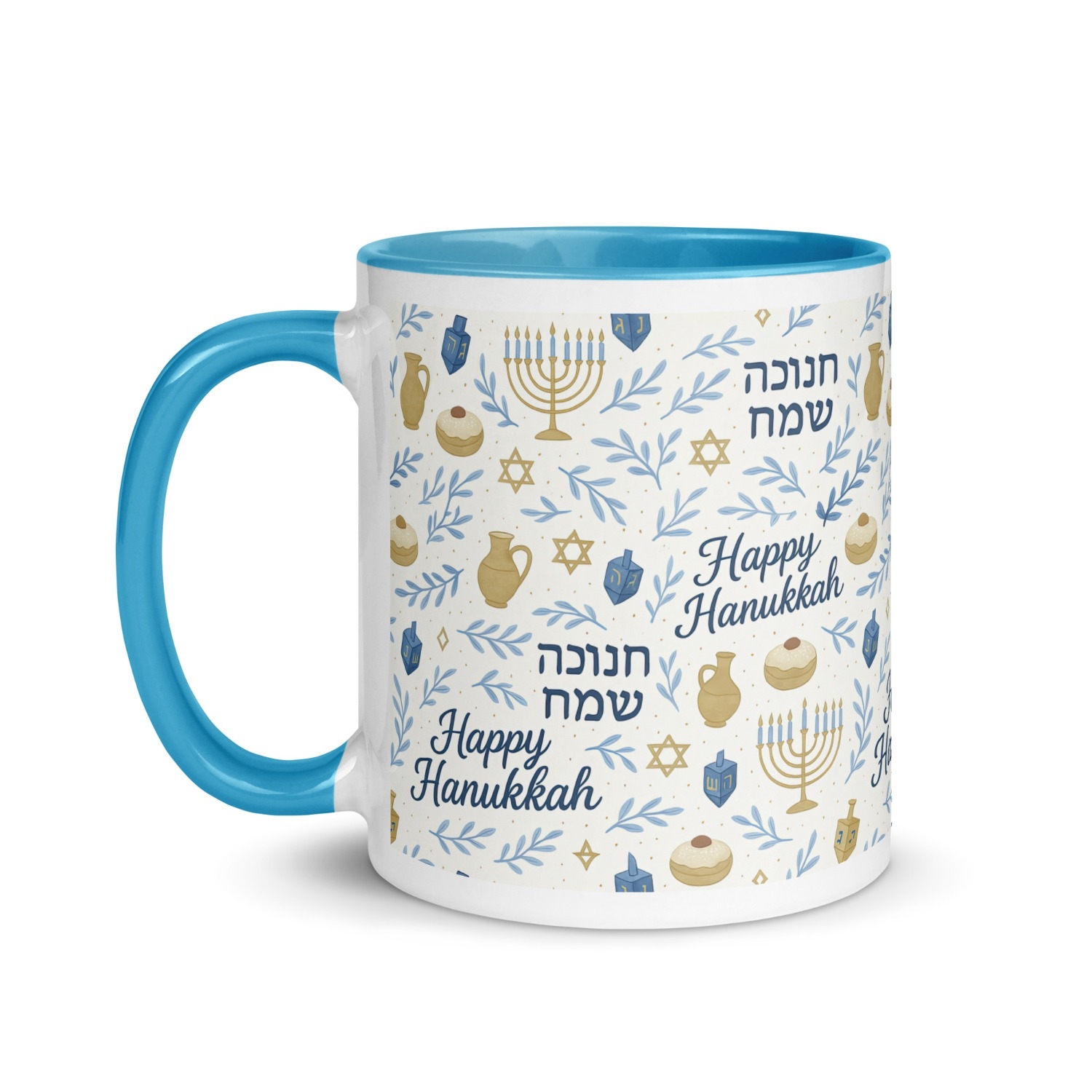 Happy Hanukkah Mug with Festive Symbols main product photo