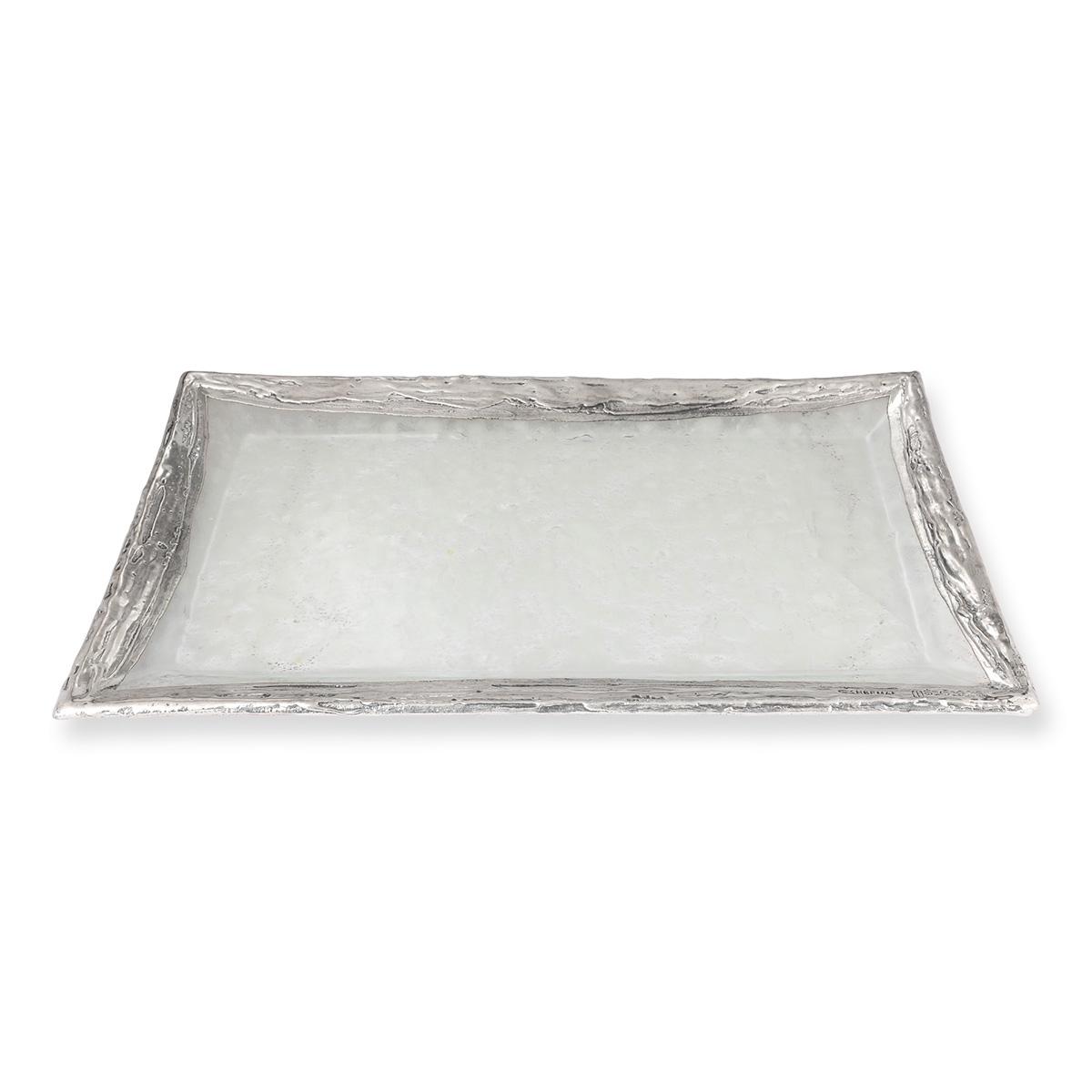 Handcrafted Sterling Silver-Plated Glass Candlesticks Tray (Color Option) main product photo