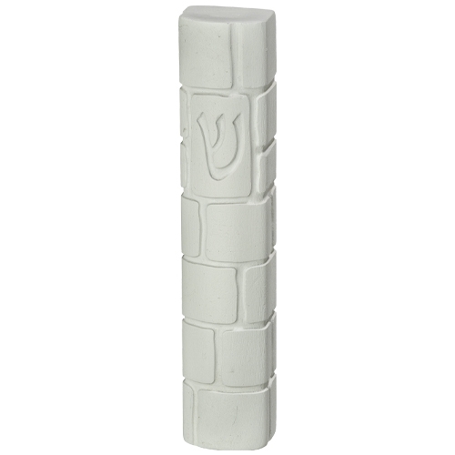 Western Wall Outdoor Mezuzah Case in White main product photo