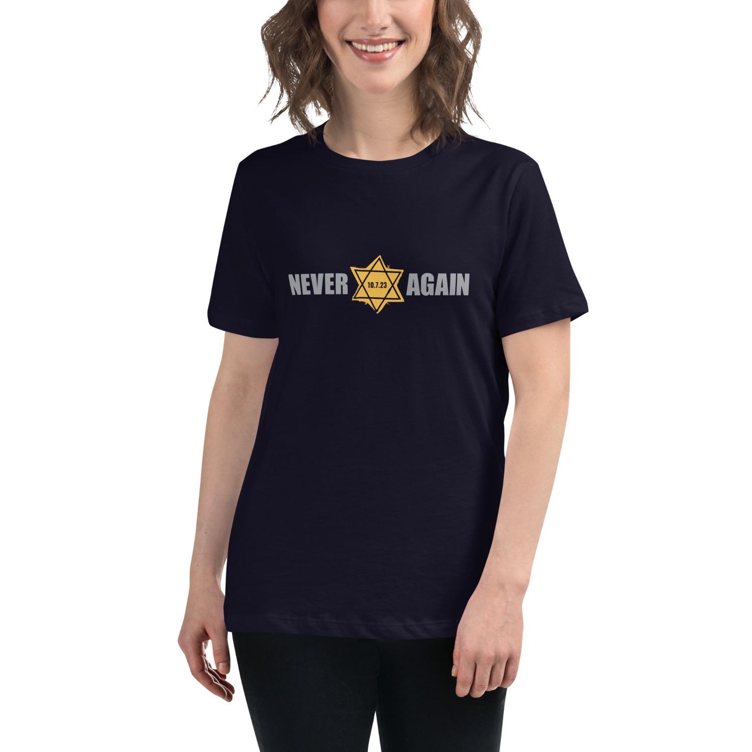 NEVER AGAIN Women's Relaxed T-Shirt main product photo