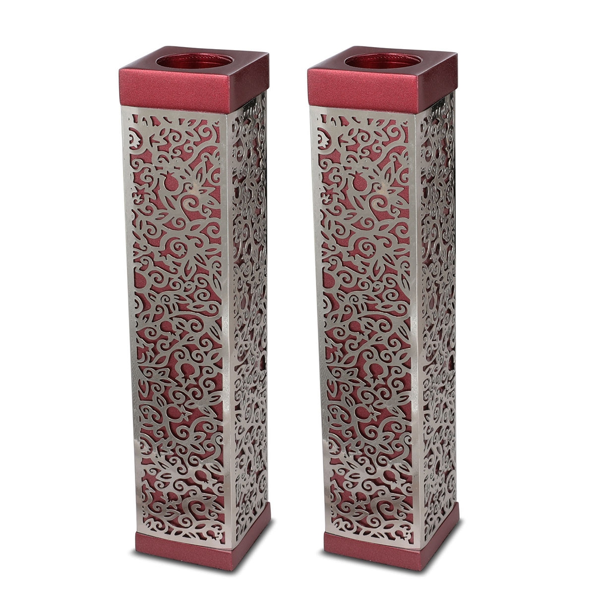 Yair Emanuel Tall Square Aluminum & Copper Candlesticks main product photo