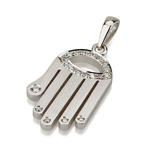 Yaniv Fine Jewelry 18K Gold Hamsa Diamond Pendant with Evil Eye Motif (Choice of Colors) main product photo