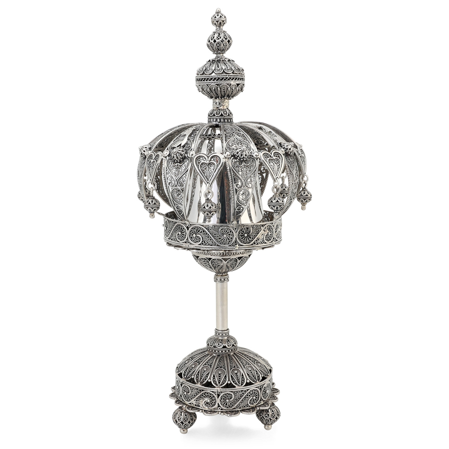 Traditional Yemenite Art Handcrafted Sterling Silver Filigree 6 in 1 Shabbat Set main product photo