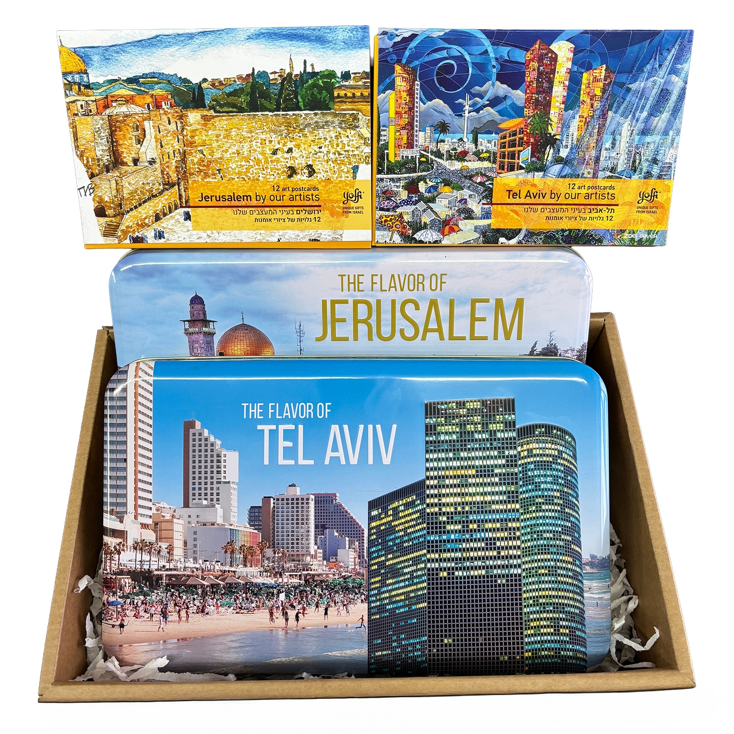 Yoffi Jerusalem and Tel Aviv Israeli Gift Basket main product photo