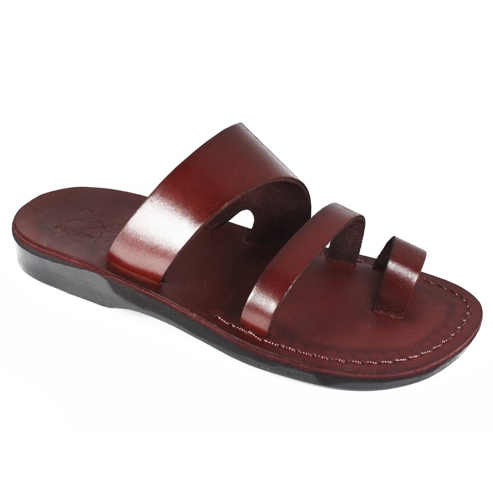 Buy Comfortable wide Strap Slip-on Handmade Leather Sandals - Jacob |  Israel-Catalog.com