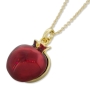  Marina Gold Plated Sliding Pomegranate Necklace with Garnet Stones - 1