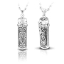  Sterling Silver Filligree Mezuzah Necklace with Hamsa - 1