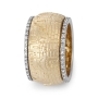 Deluxe 14K Gold Four Gates of Jerusalem Spinning Ring with White Diamonds - 5