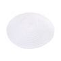 High-Quality Knitted Solid White Kippah - 3