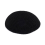 Thick-Thread Black Knitted Kippah - 2