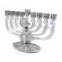Jerusalem Design Hanukkah Menorah with Pouring Jug  - 2